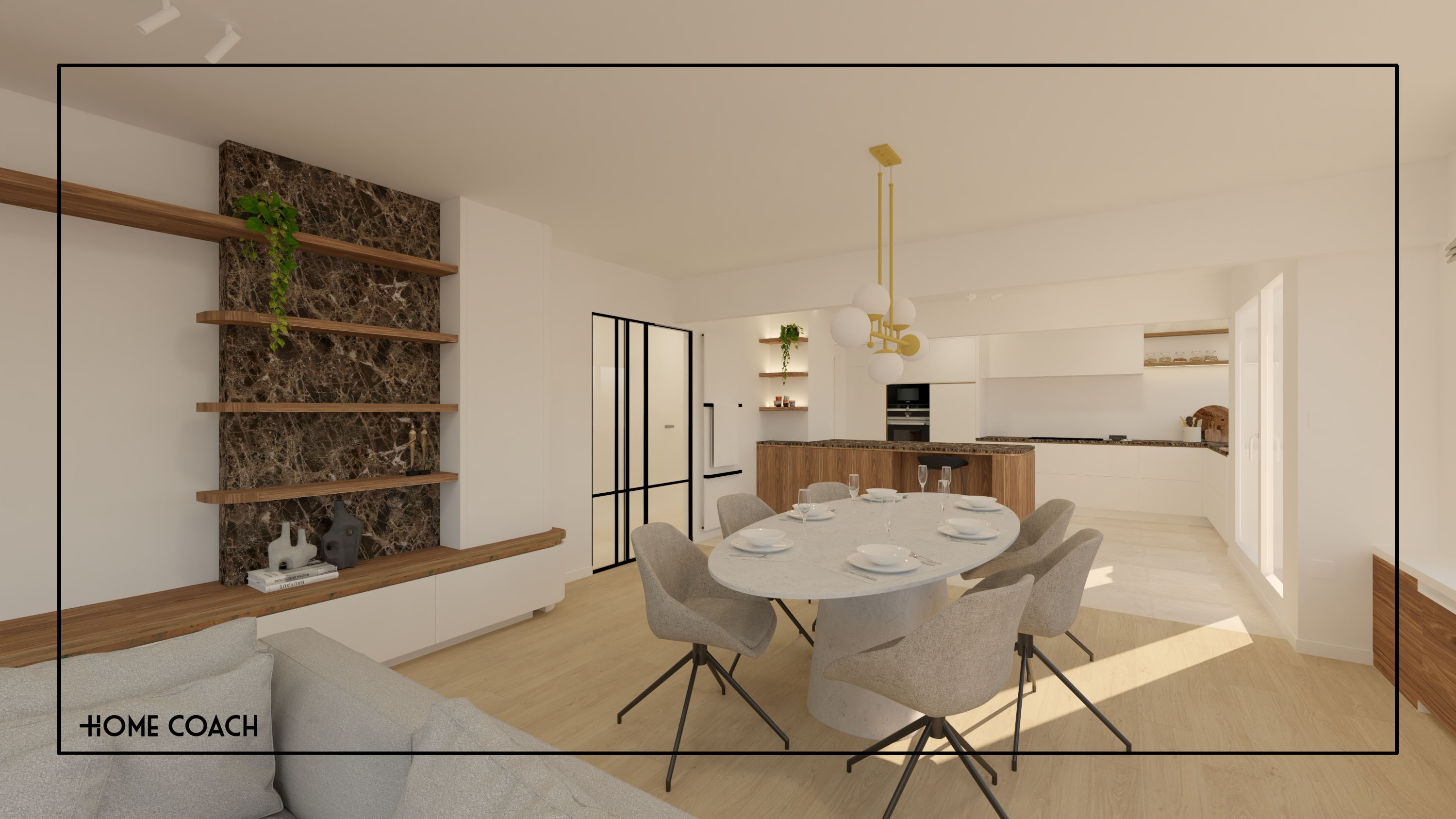 Totaalrenovatie appartement - Roeselare 3D visualisate 3