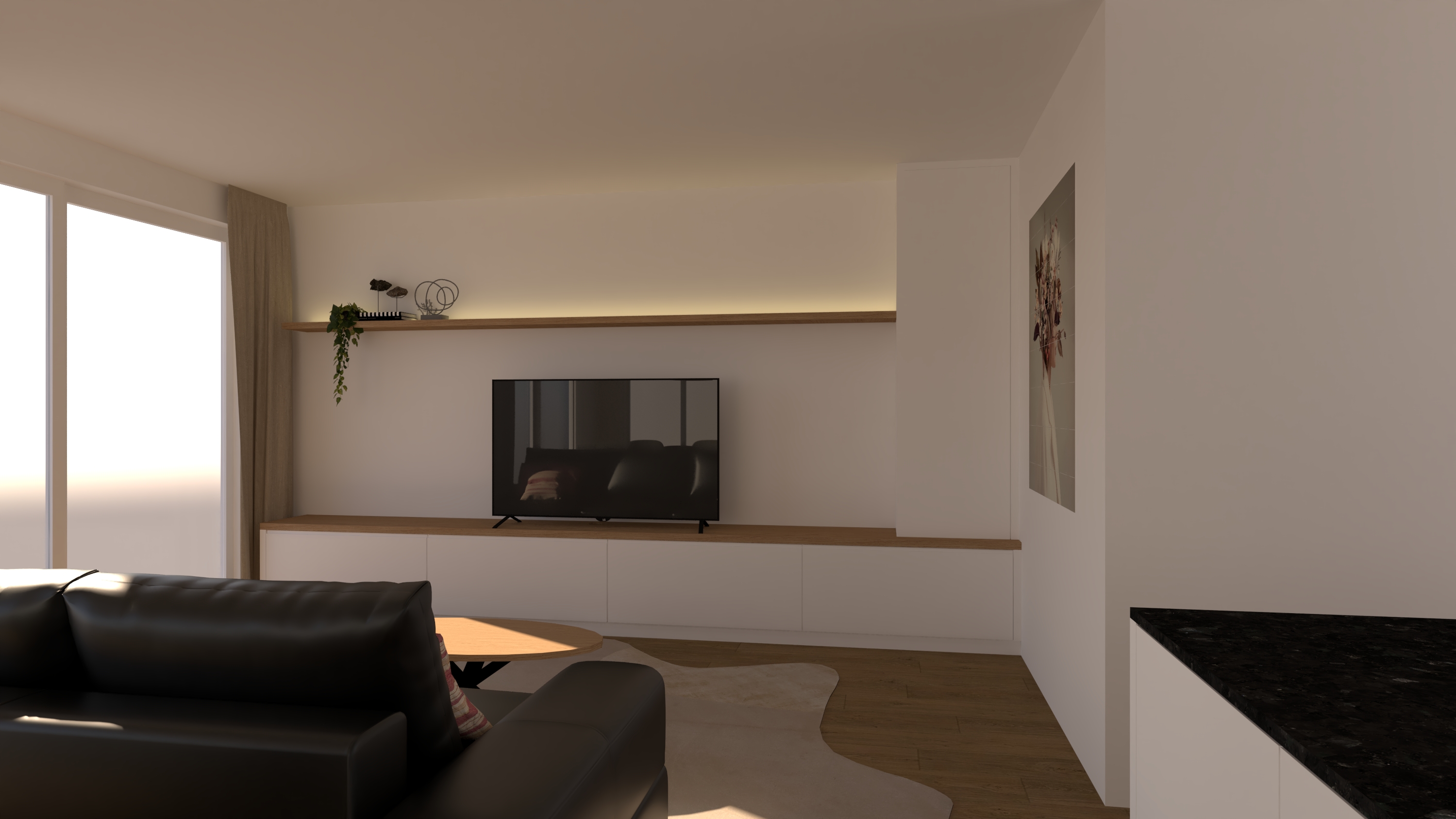 Maatwerk living - Roeselare 3D visualisate 1