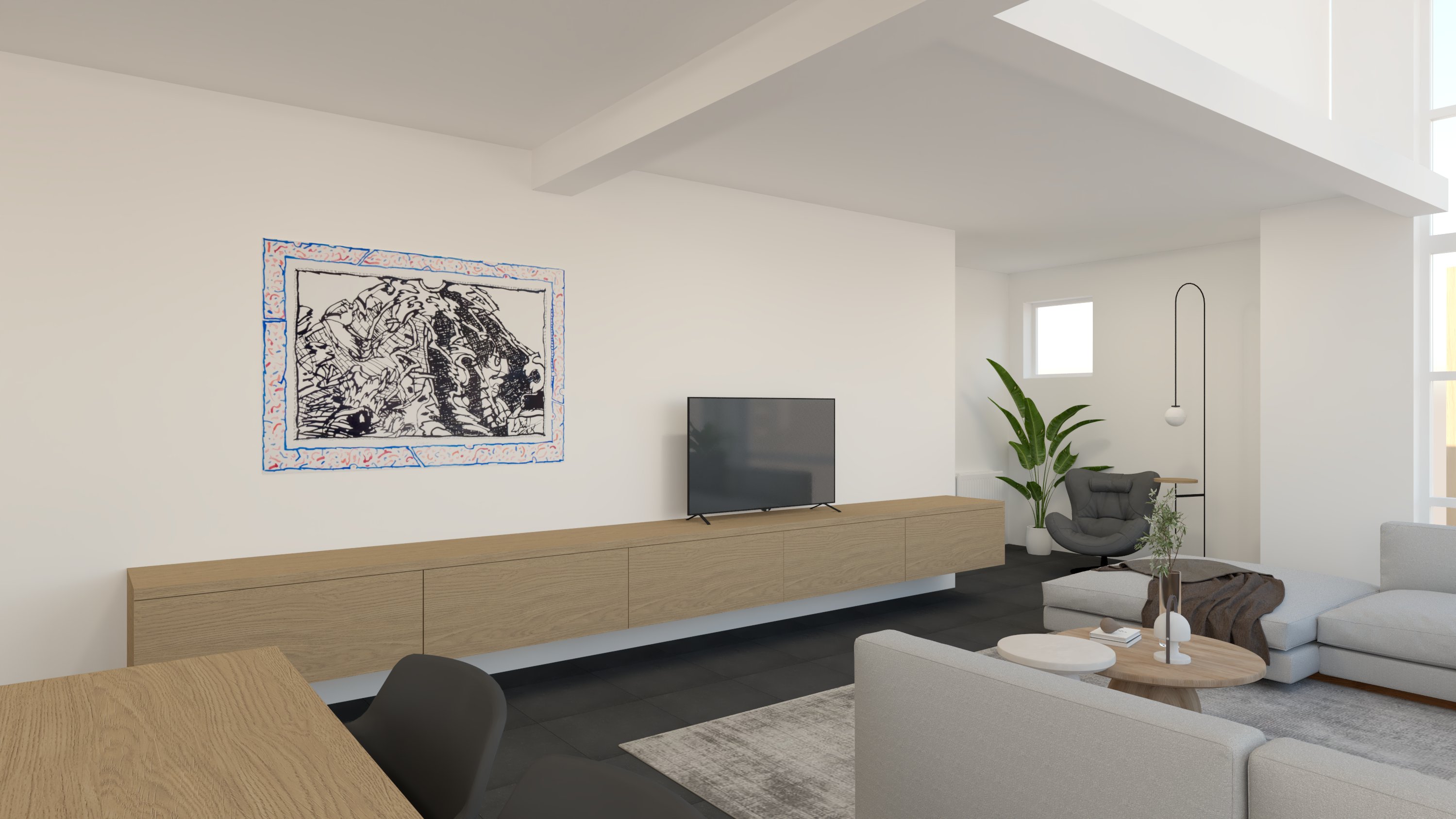 Maatwerk living - Roeselare 3D visualisate 2